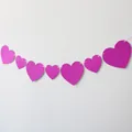 Guirnalda de corazones magenta con purpurina para boda y decoración de pared romántica - Corazones Rosa Rojo Purpurina Grandes y Medianos