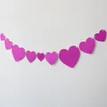 Bandera de corazones brillantes magenta para decoración de San Valentín en pared - Corazones Rosa Rojo Papel Purpurina Varios Tamaños