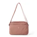 Minimalistische Nylon Umhängetasche in Altrosa mit praktischem Mehrlagen-Reißverschluss - Rosa
