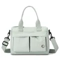 Light mint green nylon crossbody bag with multi-pocket design and adjustable strap - Light Green