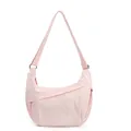 Bolso bandolera hobo rosa de nylon para mujer con múltiples bolsillos y correa ancha - Rosa