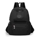 Fashionable black oxford backpack for women with multi-pocket design and sport zippers - Black