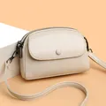 Mini borsa a tracolla color crema per cellulare con cinturino regolabile e zip doppia - Bianco Sporco