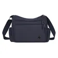 Bolso bandolera ligero de nailon azul marino con múltiples bolsillos y cremalleras - Azul