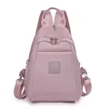 Rosafarbener Damen Rucksack aus Oxford-Gewebe mit Metall-Reißverschlüssen und Tragegurt - Rosa