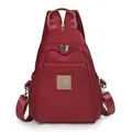 Vielseitiger burgunderroter wasserdichter Oxford-Rucksack mit verstellbaren Trägern - Rot