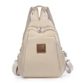 Vielseitiger beiger Oxford-Mini-Rucksack für Damen, tragbar als stylische Brusttasche - Beige