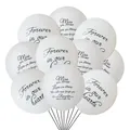 Set of white memorial latex balloons with commemorative text for funerals and anniversaries - Round Printed Memorial Balloons