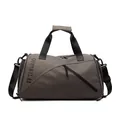 Bolsa de viaje grande color taupe con separación seco-húmedo y correa ajustable - Gris