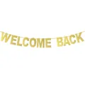 Glittery gold Welcome Back banner bunting for party decorations with sparkling letters - Welcome Back Style