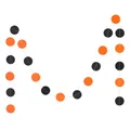 Guirlande d'Halloween de 2m avec disques en papier noir et orange pour décor de fête - Confettis ronds d'Halloween