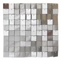 Detail showing square silver shimmer wall panel with reflective metallic sequins for parties - Silver (7013) / 30*30cm