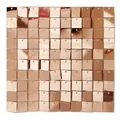 Detailansicht der quadratischen Paillettenwand in Roségold mit spiegelndem Effekt - Roségold (7007) / 30*30cm
