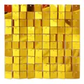 Detail of square gold sequin wall panel showing reflective 10x10 metallic grid design - Gold (7001) / 30*30cm