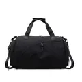 Bolsa de deporte negra impermeable con separación seco-húmedo y correa ajustable - Negro