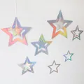 Iridescent star garlands featuring laser finish stars in various sizes for party decor - Hollow Star Style