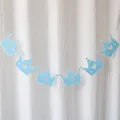 Blaue Papiergirlande in Kronenform für die Dekoration zum ersten Babygeburtstag - Blaues Kronen-Einzelstück / 17x13.5cm