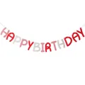 Roze en rode Happy Birthday banner voor meisjesfeest decoratie en fotografie rekwisieten - Roze en Wit