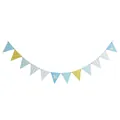 Triangle bunting flags with colorful unicorn and Happy Day print for birthday decor - Blue Horse Triangle Flag