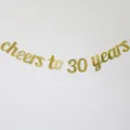 Golden glittery 'Cheers to 30 Years' banner for birthday parties or anniversaries - 30 Years Style / Gold