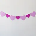 Guirnalda de corazones brillantes rosa y púrpura para decoración de pared romántica - Guirnalda de Corazón Papel Purpurina Rosa y Rosa Rojo