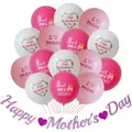 Pink and purple Mother's Day party set with glitter banners and printed latex balloons - Mother's Day Kit One