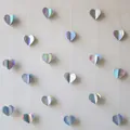 Ghirlanda di cuori 3D olografici iridescenti per decorazioni murali di feste e compleanni - Stile Cuore Stereo 3D