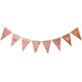Rose gold triangle bunting banner for 80th birthday party with crown and cake prints - 80th Birthday Rose Gold Bunting