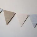 12-piece gradient linen burlap triangle banner flags for wedding and party decoration - Linen-Look Paper / Gradient Beige