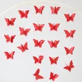 3D vibrant red butterfly paper garland hanging decoration for parties and room decor - Small Red