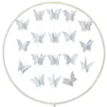 3D white paper butterfly garland hanging decor with double-layered wings for party events - Small White