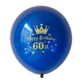 Detail van nachtblauwe 60e verjaardag ballon met gouden kroon en sterrenpatronen - 60e Verjaardag (Nachtblauwe Bal Goud 60th)
