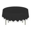 Round 84 inch black PEVA tablecloth for circular tables with elegant matte finish - Black