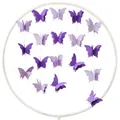 3D purple paper butterfly hanging garland decoration for birthday party and wedding event - Small Gradient Purple