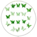 3D green paper butterfly garland with white hoop for wedding and party decoration - Small Gradient Green