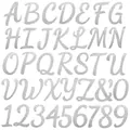 Silver glitter banner set with letters and numbers for men's birthday or retirement party - Silver