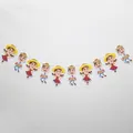 Festa Junina bunte Girlande mit brasilianischen Folklore Zeichentrickfiguren - 10er-Pack Tanzpaar-Girlande