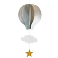 Décoration 3D montgolfière suspendue avec ballon argenté, nuage blanc et étoile dorée - Style Montgolfière Argentée