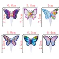 Set di 6 topper per torte a farfalla colorate con motivi floreali e stecchini di supporto - Stile Cake Topper Farfalla