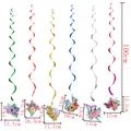 Set di 6 decorazioni a spirale a farfalla in PVC metallizzato colorato per feste - Stile Spirale Farfalla Con Fiori
