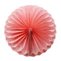 Pink paper honeycomb fan centerpiece with delicate radial fold design and texture - 15CM / Pink