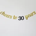 Glittering Cheers to 30 Years gold and black banner for 30th birthday party decorations - 30 Years Style / Black & Gold