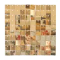 Quadratische goldene Glitzerwand mit 10x10 Spiegel-Pailletten für Party-Hintergrund - Hellgold (7003) / 30*30cm