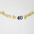 Glittery gold and black Cheers to 40 Years banner for birthday party decorations - 40 Years Style / Black & Gold