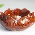 Bol fleur de lotus en résine et jaspe rouge pour déco et purification - Jaspe Rouge