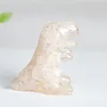 Resin Tyrannosaurus sculpture with white crystal chips inside for home decor - White Crystal