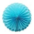 Blue paper honeycomb fan decoration for table top featuring a full round folding design - 15CM / Sky Blue