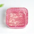 Coupelle carrée en résine avec cristaux roses naturels pour la décoration - Rose Foncé