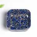 Coupelle carrée en résine avec pierres de lapis-lazuli bleues pour lithothérapie - Lapis-lazuli