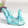 Base de boule de cristal en résine turquoise en forme de main pour décor et bijoux - Convient aux Boules de 3-5 cm / Turquoise